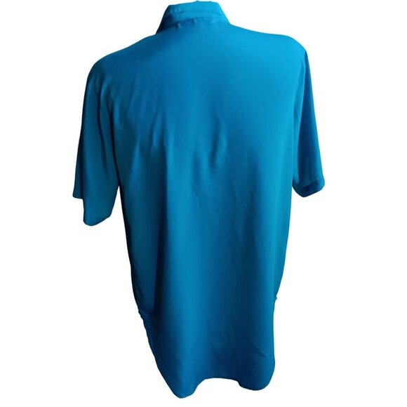 Vtg 80's New Wave Cosi LUomo Mens Turquoise Button-Up Short Sleeve Shirt Size M - Picture 3 of 5